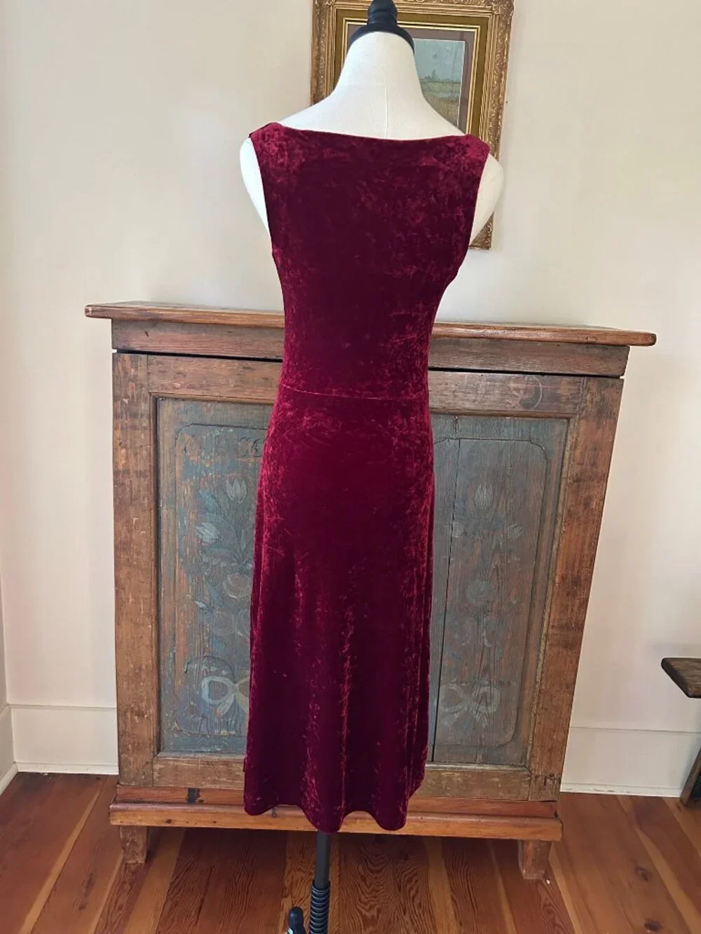 Vintage Betsey Johnson New York Crimson Velvet Corset Dress - Picture 7 of 9
